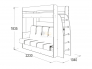 Кровать-диван двухярусная Омега 17 млечный дуб
