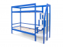 Двухъярусная кровать Svogen с ящиками и бортиком синий