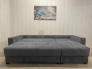 Диван Комфорт-3 НПБ+МДФ Тик-Так велюр Sensey steel grey
