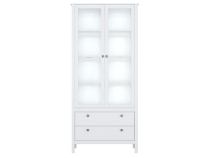 Шкаф-витрина REG2W2S с подсветкой Хельга белый