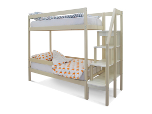 Двухъярусная кровать Svogen с бортиком бежевый