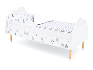 Кровать Stumpa Облако с бортиком рисунок Домики