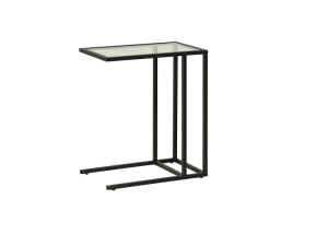 Стол приставной Скандик 42.24 со стеклом металл черный