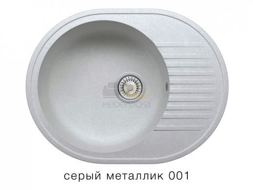 Мойка кварцевая Tolero R-122 Серый металлик 001