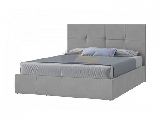 Кровать Твист с ПМ 1400х2000 мм микровелюр светло-серый