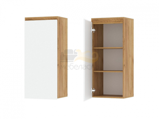 Пенал 1С навесной Гретта дуб крафт золотой/белый