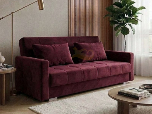 Диван Остин с подлокотниками бургунди